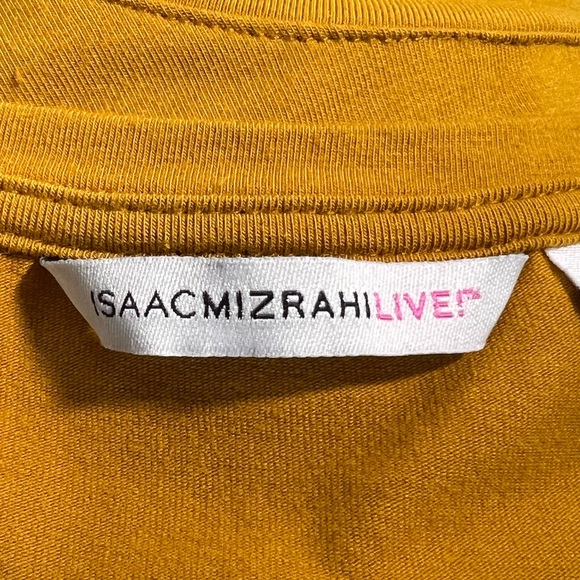 Isaac Mizrahi Live Mustard Yellow 3/4 Sleeve Tunic With Pockets, Cotton/Modal Lg - Picture 8 of 10